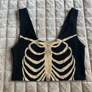 Out From Under Skeleton Ribcage Crop Top